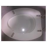 Mayfair Lift off Elongated Enameled Wood Toilet Seat in White