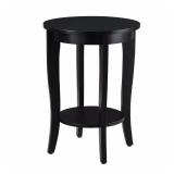 American Heritage Round End Table with Shelf