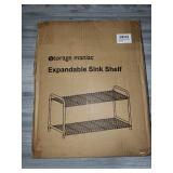 STORAGE MANIAC Under Sink 2 Tier Expandable (Width & Height) Shelf Organizer, Under Sink Organizer and Storage with 10 Removable Steel Panels for Kitchen, Bathroom - from 18 to 30 Inches