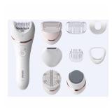 Philips Epilator Series 8000 5 In 1 Shaver, Trimmer, Pedicure and Body Exfoliator with 9 Accessories