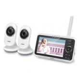 VTech VM350-2 5" Video Baby Monitor with 5" Screen, Long Range, Invision Infrared Night Vision, 2 Cameras, Multiple Viewing Options, Two Way Talk, Auto On Screen