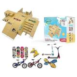 Ultimate Finger Skateboard Ramp Set 23 Pieces â Finger Skateboard Set with Skateboards, Ramps, Skates, Scooters, Bikes and Caster Boards â Finger Skatepark Kit â Skate Park Kit â F