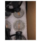 Outdoor String Lights Newpow 48ft with 23+2 Spare Bulbs, Shatterproof Dimmable Waterproof, LED 1W 60LM 2200K Warm Glow for Indoor/Outdoor Decoration and Lighting -Black Wire