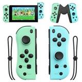 THAVENFLY Controller Replacement Campatiable for Nintendo Switch - Left and Right Neon Joycon Pad with Wrist Strap, Alternatives for Nintendo Switch Controllers, Wired/Wireless L/R Switch Remotes