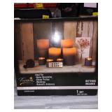 Furora Lighting Blue Decorative Flameless Candles Remote Controlled Set of 8, Furora LIGHTING LED Pillar Candles and Votive Candles Battery Operated, Marble Decor Electric Candle Gift Set, Blue Candle