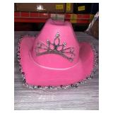Child Pink Blinking Tiara Cowboy Hat
