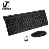 SeenDa 2.4G Wireless Keyboard and Mouse Combo Compact Quiet Full Size Wireless Keyboard and Mouse Set for Windows Computer PC