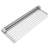 Surpahs Over The Sink Multipurpose Roll-Up Dish Drying Rack (Warm Gray, Large - 20.5" x 13.1")