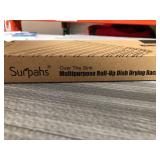 Surpahs Over The Sink Multipurpose Roll-Up Dish Drying Rack (Warm Gray, Large - 20.5" x 13.1")