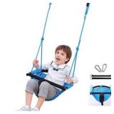 Toddler Swing, Hand-Knitting Adjustable Rope Kids Swing Seat, Bucket Chair Baby Swings Set for Tree, Indoor, Outdoor, Playground Garden