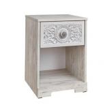 Paxberry Whitewash One Drawer Nightstand- Retail:$108.49
