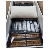 Theo Outdoor Acacia Wood 5 Seater Sectional Sofa Set with Water Resistant Cushions by Christopher Knight Home- Retail:$1786.39