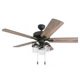 Prominence Home Briarcrest Farmhouse 52-inch Aged Bronze LED Ceiling Fan with Light - Retail:$142.99