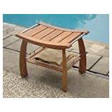 Teak Shower Bench with Shelf- Retail:$239.99