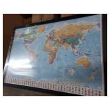 Framed World Map Art Print with Choice of Frame 38x26 Inches