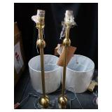 Hollis 34" Metal LED Table Lamp, Brass with Crystal Base (Set of 2) by JONATHAN Y