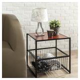 Zinus dane modern studio collection 20 inch deluxe side / end table / coffee table / night stand with metal storage basket