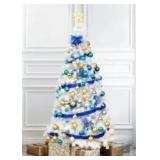 White Artificial PVC Christmas Tree w/Stand Holiday Decor- Retail:$76.98