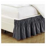Rajlinen Wrap Around Bed Skirt Grey, King