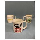 Three message mugs
