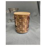 Two coffee mugs and a glass tankard inscribed Lance