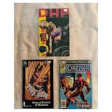 DHP 42 (1990), Darkman 1 (1993), and Dazzler 23 (1983)