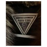 Fashionable J Percy for Marvin Richards leather coat with faux fur sz M