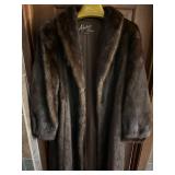 Breathtaking luxurious full length dark brown fur coat by Alaskan Couture sz M or L - small tear on inside lining by arm