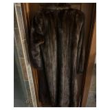 Breathtaking luxurious full length dark brown fur coat by Alaskan Couture sz M or L - small tear on inside lining by arm