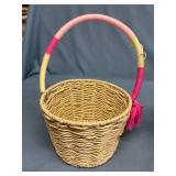 Four nice woven 6-inch baskets with handles