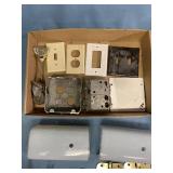 Flat of electrical and hardware items