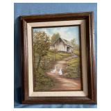 14 x 17 wall art in wood frame - appears to be oil