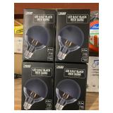 4 New LED Half Black Deco Globe Light Bulbs
