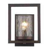 Odeums Indoor Wall Lights, Indoor Wall Sconces, 1-Light Interior Wall Mount Light Fixture, Oil Rubbed Bronze Finish with Clear Hammered Glass