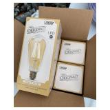 4 New LED Original Vintage Edison Styled Amber Glass Light Bulbs