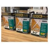 3 Box’s of Deck Plus White 8x2” Wood & Fence Nails. There is 125 nails in each box
