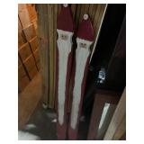 2 Santa Clause Painted Wooden Ground Christmas Decorations