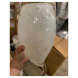 White Detailed Italian Glass Pendant w/ Fixture for Light