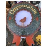 Wooden Christmas Is Love Wreath