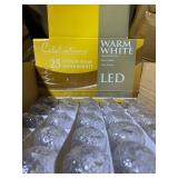 New Box of 25 Celebrations Holiday Warm LED White Edison Super Bright Bulbs