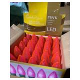 New Box of 25 Celebrations Holiday Pink LED Edison Super Bright Bulbs