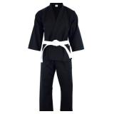 NIP KD Elite Black Student Karate Uniform 6.5 oz Size 2/160 w/Belt
