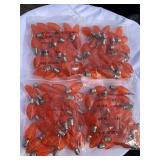 100 New Orange Replacement LED Christmas Bulbs