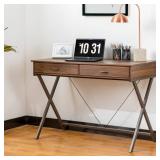 Glitzhome 43"L Modern Industrial Metal Wooden Writing Desk with 2 USB Ports Retail:$198.49