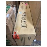 Linon Claridge 32" Backless Wood Bar Stool, Dark Brown with Red Faux Leather