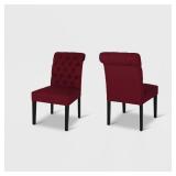 Broxton Tufted Rolltop Dining Chairs (Set of 2) by Christopher Knight Home Retail:$242.49