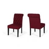 Broxton Tufted Rolltop Dining Chairs (Set of 2) by Christopher Knight Home Retail:$242.49