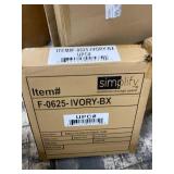 Simplify Faux Leather Folding Storage Ottoman Cube in Ivory