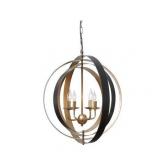 Makani Black/Gold Finish Metal Pendant Light - 24" W x 24" D x 26.5" H Retail:$165.99