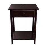 Quality Furniture Espresso Night Stand with Drawer and USB Port (17" Wide) Retail:$109.99